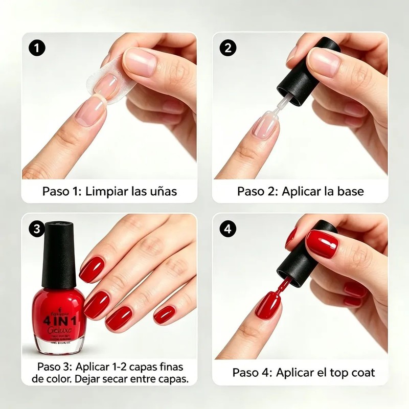 4 En 1 Esmalte De Uñas Geluxe 15ml, Acabado Profesional