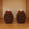 Eldnacele LED Pine Cone Candles Moving Wick, Battery Operated Flameless