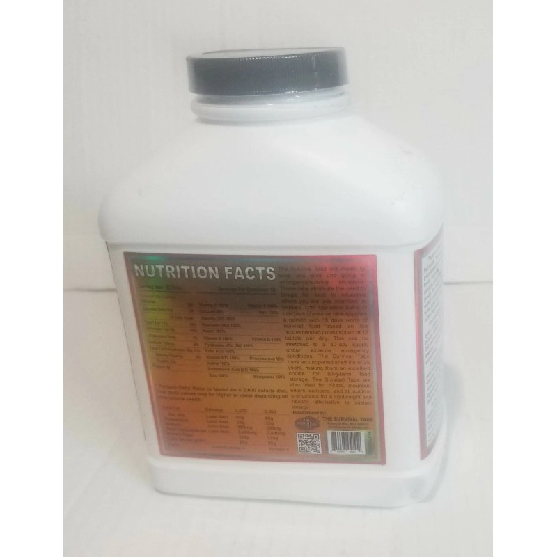 The Survival Tabs Emergency Nutrition 180 Food Tabs *Chocolate Flavor*