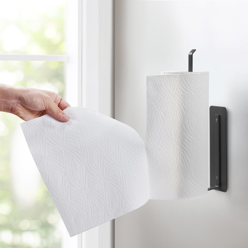 EASTTOWEST Magnetic Paper Towel Holder,Black Towel Bar Rack for Refrigerator
