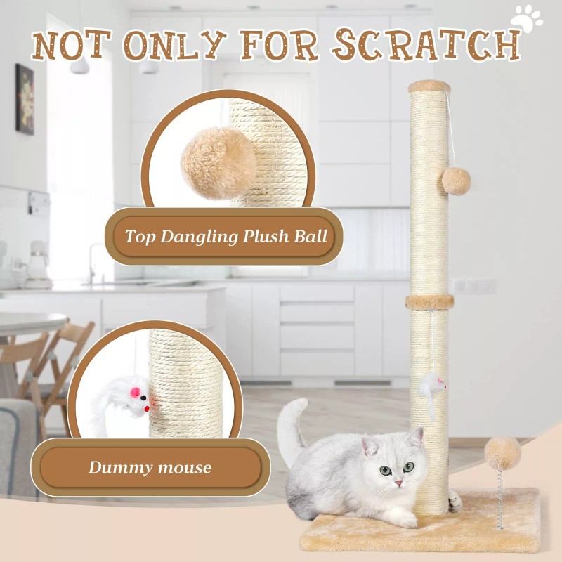ANWA 32 Tall Cat Scratching Posts for Indoor Cats 3-in-1