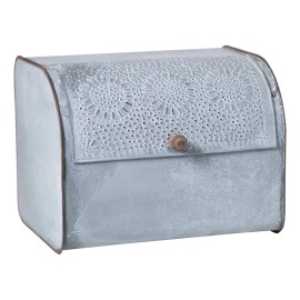 Irvin's Tinware Bread Box in Weathered Zinc  Vintage Country Farmhouse Kitchen