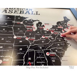 GeoJango Baseball Stadium Map Poster - Vintage Edition (36Wx24H inches)