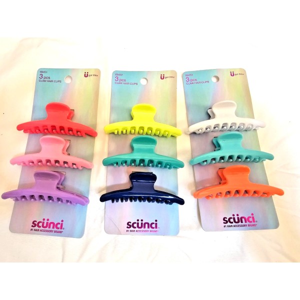 scünci Scunci Claw Collection 3 Sets 9 Claw Hair Clips