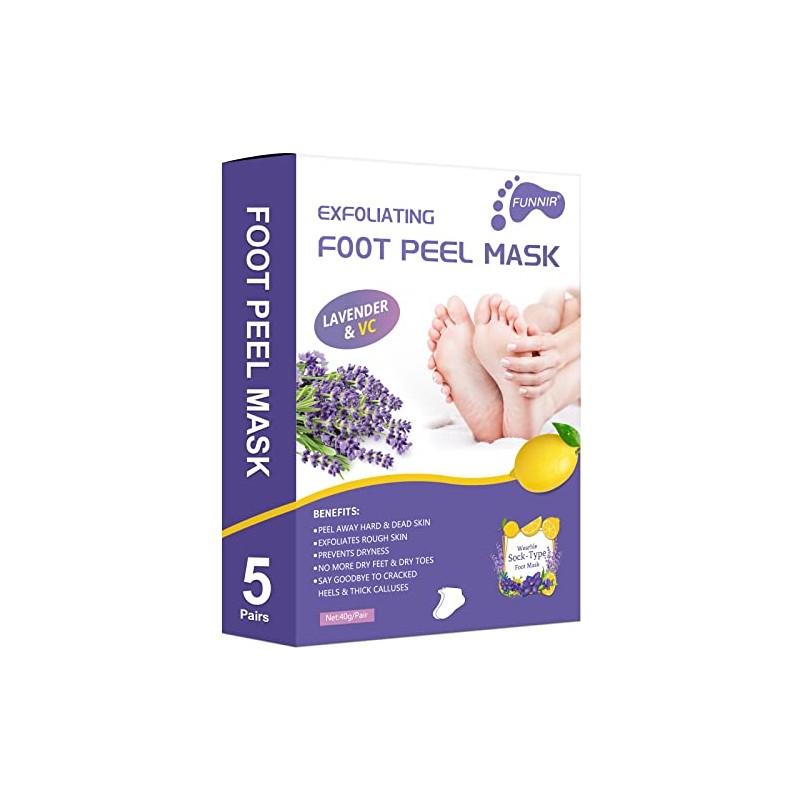 FUNNIR Foot Peeling Mask (5 Pack) Exfoliant for Peeling Off
