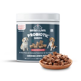 Bruno & Lukas Probiotics Chews for Dogs Support Gut Health Diarrhea Digestive Itchiness Bowel Aid C Dog Supplement for Pet Immune System C Tasty Alternative Chicken Liver Flavor (90 Soft Chews).