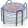 Robin Goods® 9 Piece Coasters Set with Metal Holder -
