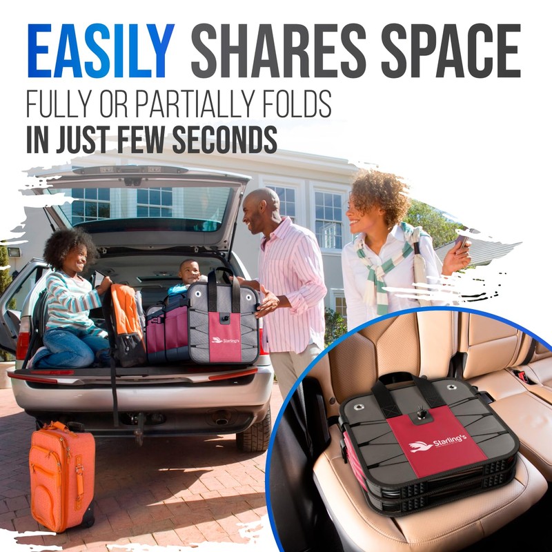 Car Trunk Organizer – Large Collapsible Storage Box with Adjustable