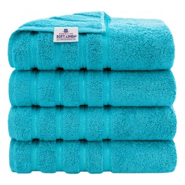 American Soft Linen - Juego de toallas de baño de lujo de 4 piezas, 600 g/m², 100 % algodón, toallas de baño turco para baño, toallas de ducha extra g
