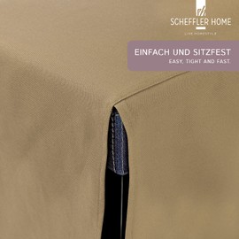 Scheffler Home Mila Chair Covers Set of 2/Festive Chair Cover with Bow for Christmas, Wedding, Birthday/Elegant Banquet Cover for Any Occasion and Chair/for Dining Room, Living Room, Beige