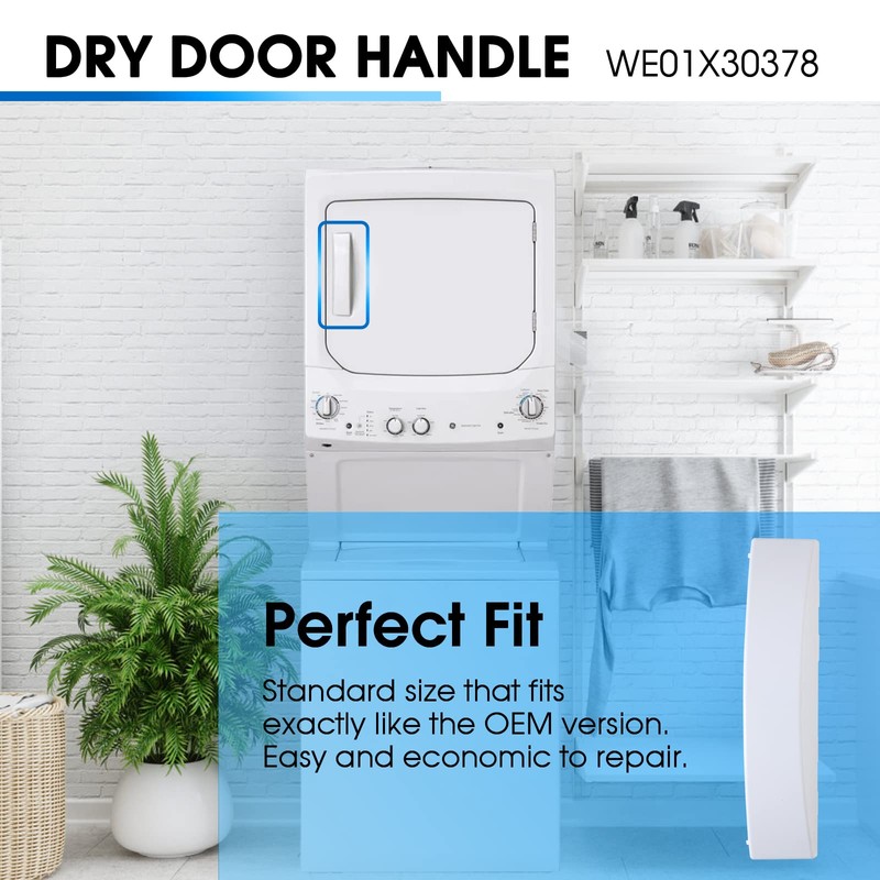 Dryer Door Handle for GE WE01X30378 White