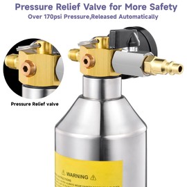 AC Flush Kit,Car Air Conditioner System Clean Canister Flushing Gun Tool Set,Car Cleaning Tool Kit for R12 R22 R134A R404 with 220PSI Gauge, Air Plug Fittings and Hose