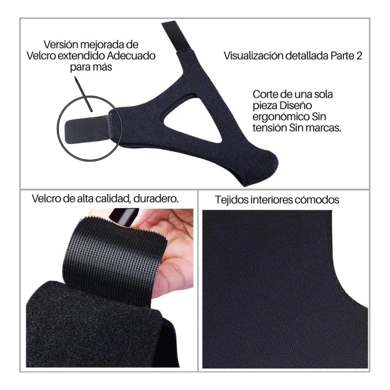 Faja Mentonera Reduce Papada Cachete Moldea Antiarrugas 3p F