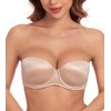 HACI Push up Strapless Bra Thick Padded Demi Underwire Add