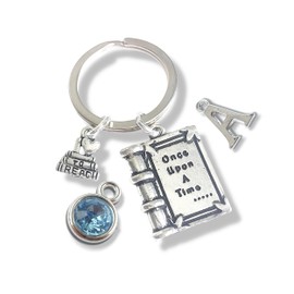 Handmade Book Lovers Keyring, I Love To Read Bagcharm, Customised, Silver Plated