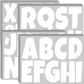 Bemeol Bulletin Board Letters 390 Pcs 4 Inch Alphabet Letter Stickers for Poster Board Stick on Letters for Bulletin Board Classroom School Home Office Decor(White)