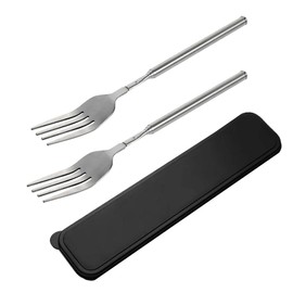 Dinner Forks Set of 2 Telescopic Fork,Extendable Fork,Extending Fork,64cm Long Stainless Steel Retractable Fork Extendable Dinner Fruit Dessert Fork 8.7~25.4in