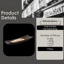 Steelite Curved Footed Buffet Tray, Kenny Mack Resin Gastronorm Display Presentation Food Server Artistic Platter, Commercial Foodservice Restaurant Hotel Grade, 12 by 4, 1.2" Deep, Expresso Brown