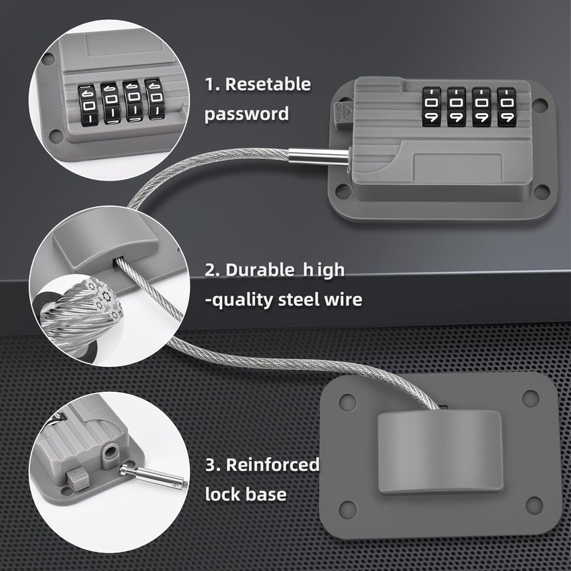 Ougourim Upgraded Combination Fridge Lock for Child Safety, Keyless Refrigerator