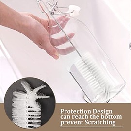 Yolaist 8 Pcs Bottle and Straw Cleaner, Long Deep Nylon Brush with Bendable Stainless Steel Flexible Handles for Bottles, Straws, Pipes, Wine Decanter