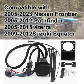 Wzytshun 4-Way Flat and RV 7-Way Trailer Wiring Harness Compatible with 05-23 Nissan Frontier,05-12 Pathfinder,05-15 Xterra,09-12 Suzuki Equator 4-Flat 7-Way Plug Tow Wire Harness