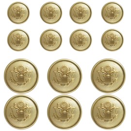 KENDANY 14 Pieces Metal Blazer Button Set - Eagle Badge - for Blazer, Suits, Sport Coat, Uniform, (Gold 1#, 15mm/0.59inch，20mm/0.79inch)