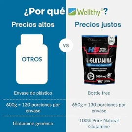 Glutamina Polvo 650 Gr 130 Servicios, Sin Sabor Hero Sport                                                                                            