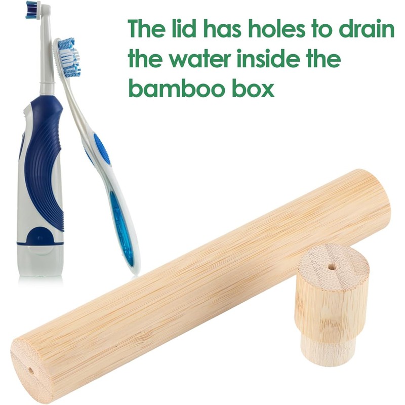 Estuche para cepillos de dientes de bambú ecológico portátil Estuche