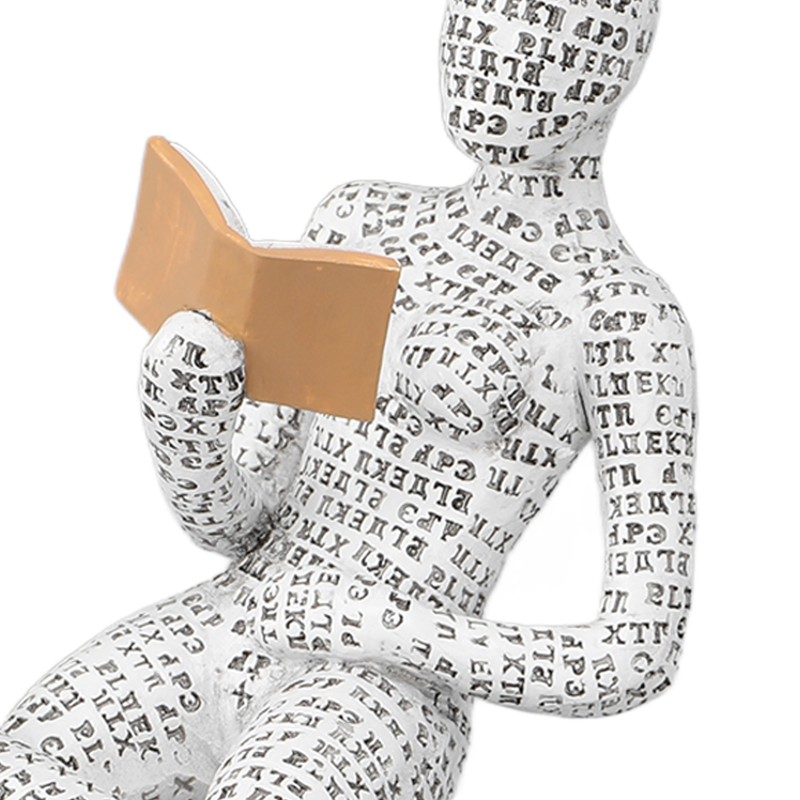 Women Thinker Statue Unique Resin Pulp Reading Women Figurine Decor
