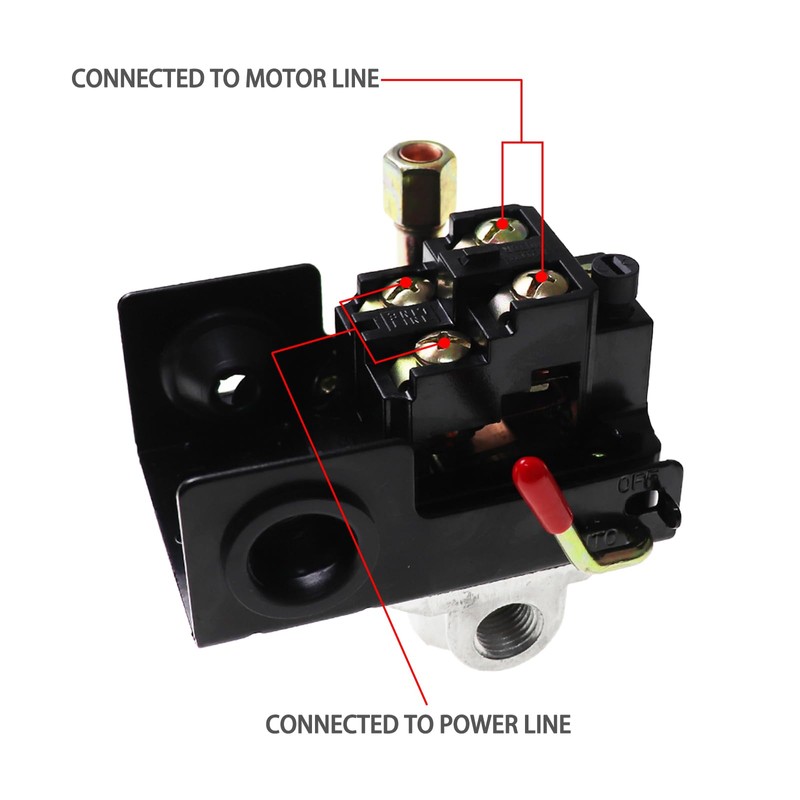 Nihfien 95-125 PSI Air Compressor Pressure Switch Control Valve 110V-240V