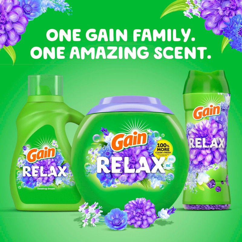 Gain Super Sized flings! Laundry Detergent Soap Pacs, Relax, 3-in-1