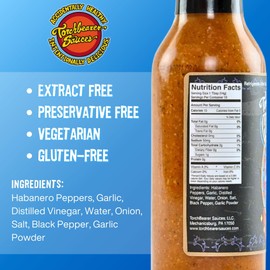 Torchbearer Sauces Habanero Evil Hot Sauce 5oz, Medium Spicy Heat Level 4 - All Natural Hot Sauce, Extract-Free, Made in USA