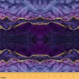 Erosebridal Purple Marble Fabric by The Yard, Abstract Gold Purple Upholstery Fabric, Iridescent Ink Fluid Art Decorative Fabric, Marbling Modern Luxury Elegant Art Indoor Outdoor Fabric, 1 Yard