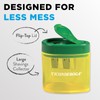 Ticonderoga Premium Yellow Green Pencil Sharpener 2 Hole Ergonomic Design