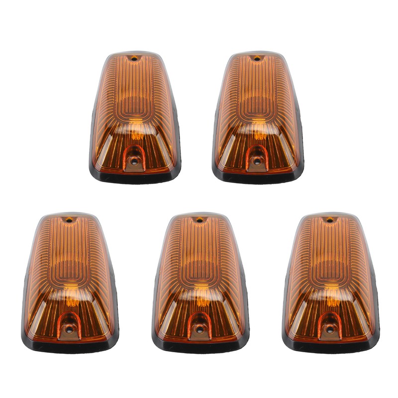 5Pcs Cab Marker Light Weatherproof Amber Teardrop Cab Top Running