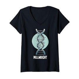 Millwright Worker DNA With Tools For Machinists V-Neck T-Shirt