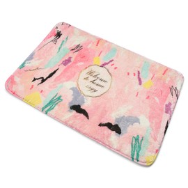 Spesh Bath Mat for Bathroom, 40x60 cm Microfiber Bath Rug Non Slip Bathroom Mat, Soft and Machine Washable(Flower)