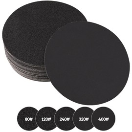 POTUINOM 36PCS 6 inch Silicon Carbide Sanding Discs, Wet Dry Orbital Sander Hook and Loop Sandpaper 80 120 240 320 400 600 Grit, Best for Metal, Automotive Sanding