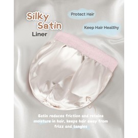 Hat Hut Toddlers Satin Lined Beanie for Kids Winter Hats for Baby Boys Girls Knit Hat Cuffed Beanie with Silk Lining (Pink)