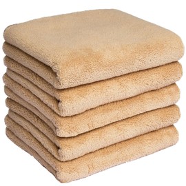 Face Towel, Thick, Quick-Drying, Water Absorbent, Fluffy, Microfiber Towel Set, Brown 5
