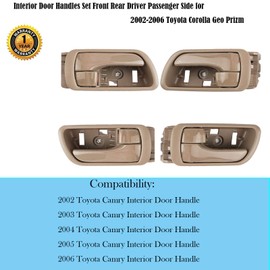 4PCS Interior Inside Door Handle Fit for Toyota Camry 2002 2003 2004 2005 2006 Front Rear Left Driver Right Passenger Side Beige