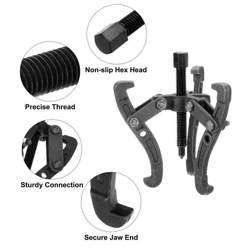 uxcell 3 Inch 3-Jaw Gear Puller, Extractor Removal Tool with