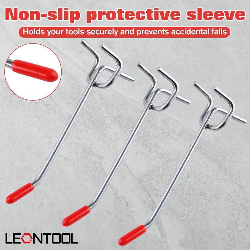LEONTOOL 50 Pack Pegboard Accessories Organizer Kit 4 Inch Pegboard