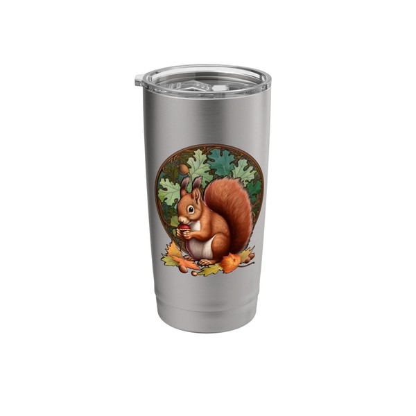 Beautiful Woodland Animal Oak Leaf Acorn Red Squirrel Lover Stainless