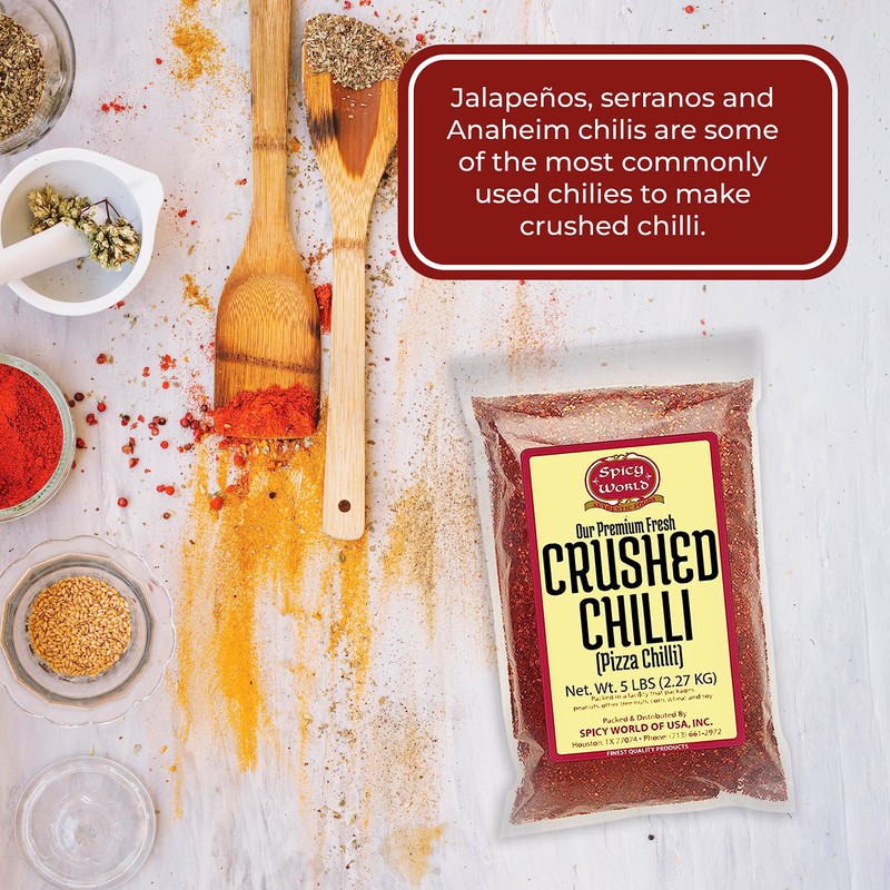 Crushed Red Pepper Flakes 5 Pound Bulk Value Pack -