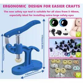 GEOCCI Safety Eye Tool Large Size Safety Eye Install Tool for Amigurumi Crochet & Stuffed 5-45mm Animal Eyes Making Supplies Tool It is More Helpful for Large Special Safety Eyes（1PCS）