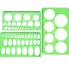 Circle Template 3 Pieces Plastic Circle and Oval Templates Measuring Templates Rulers Digital Drawing for Office and School Building Formwork Drawings Templates (Clear Green)