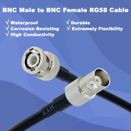 ACONRFTOL SDI Cable Adapter Kit BNC Male to Female RG58 Coaxial Cable 5 m + 2 Pieces BNC RF Coaxial Connector for CCTV HD-SDI 3G-SDI 4K-UHD