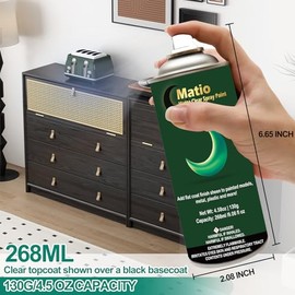 Matio Matte Clear Coat Spray Paint, 4.58oz/ 130g Matte Finish Spray Paint Coating, 268ml Sealer Spray for Arts & Craft,Work on Metal, Wood, Plastic,Wicker,Cardboard,Glass Ceramic Enamel,Painting,Model