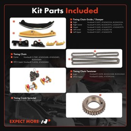 A-Premium 13PCS Engine Timing Chain Kit W/Sprocket & Tensioner & Guide Compatible with Ford & Lincoln - F-150 2011-2016, Expedition 2015-2017, Police Interceptor Utility, Navigator - V6 3.5L 3.7L